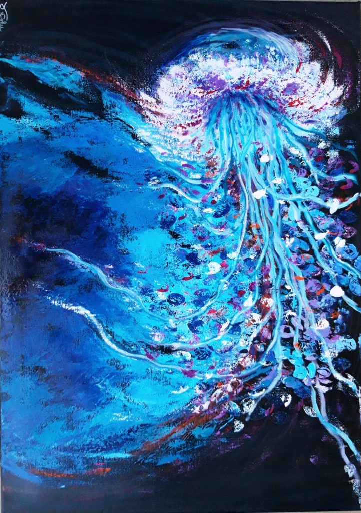 Medusa - acrylique au couteau - Véronique Cohu - 80 x 100 cm